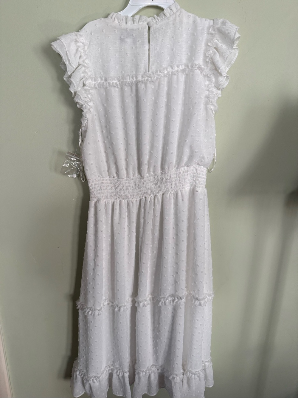 CeCe White Textured Ruffle Dress - Picture 11 of 12